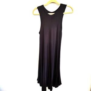 Philosophy Scoop Neck Below Knee Casual Black Sleeveless Shift Dress Women Small